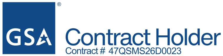 Logo featuring the text 'Contract # 47QSM'.