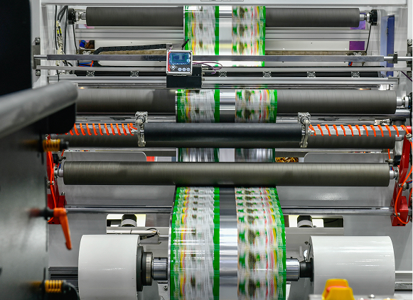 Industrial printing process in action